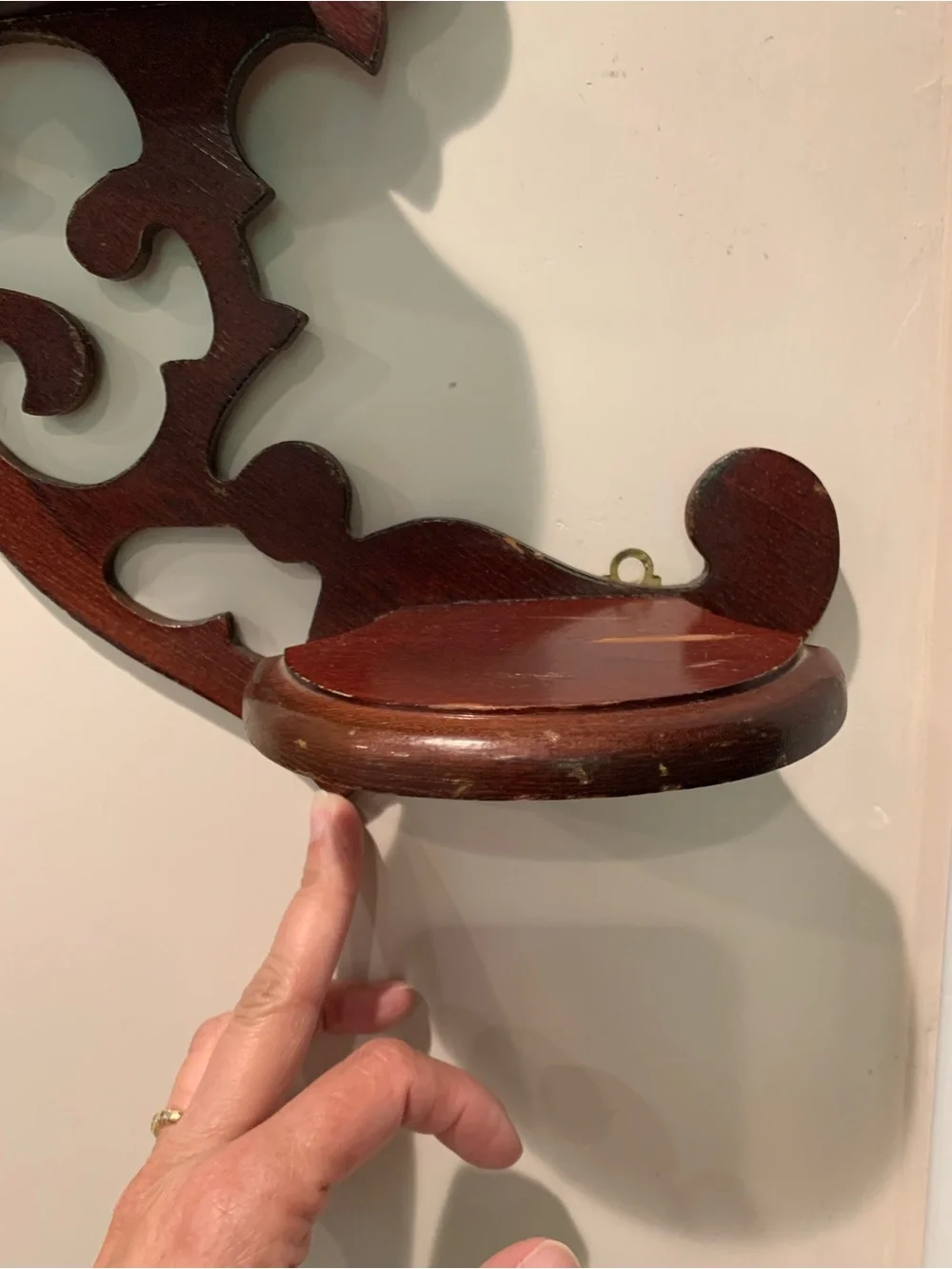 Vintage Wooden Fretwork Wall Shelf Scroll design - Home Wall Decor